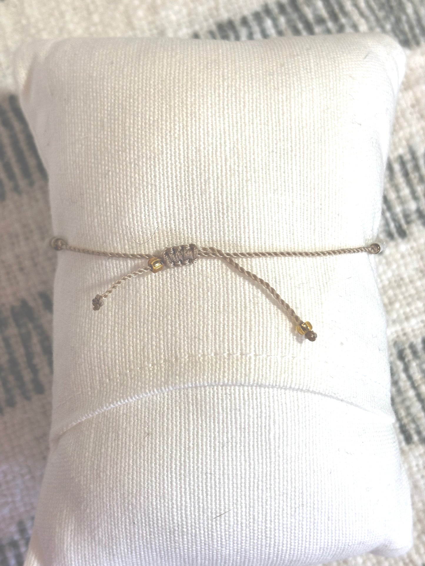 The Simple Collection - Pearl & Silvery/Grey Beads on Light Grey adjustable cord