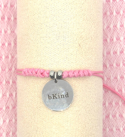 bKind Classic! Pink cord with silver bKind charm.