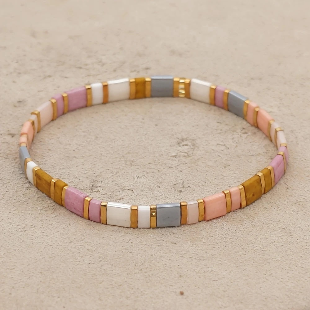 Zoe 3 - Tila Multi-Coloured Beaded Bracelet on Elastic